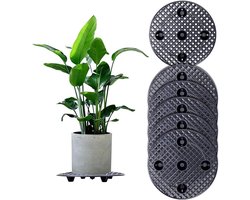 Allecto plus - Plantenstandaard voor 6 Stuks, 30 cm Plastic Bloempot Houder voor Binnen en Buiten - Zwart