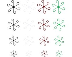 Allecto plus - Plantensteunen voor stamhouders, klimplanten, en kamerplanten - Set van 16 stuks voor tuin en terras (zwart, transparant, rood, groen)