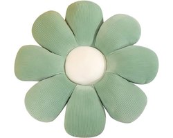 Allecto plus - Pluche Bloemvormig Kussen 40cm - Zonnebloem - Tatami Vloerkussen - Sofakussen - Zacht Zitkussen voor Woonkamer, Bank, Slaapkamer - Groen