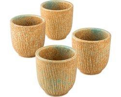 Allecto plus - Porseleinen koffiekopjes set voor koffie en thee, 4-delig met stijlvol design