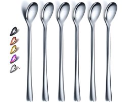 Allecto plus - Premium Roestvrijstalen Roerlepel Set, Koffieroerder, Cocktailroerlepel, Ijslepel