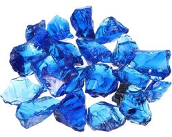 Allecto plus - Reflecterende glazen stenen voor haard, 2-3 mm, blauw, veilig voor binnen en buiten