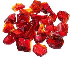 Allecto plus - Reflecterende vuurglazen stenen voor vuurkorf, 2-3 mm - Rood - Veilig voor open haard - Voor natuurlijke of propaanhaard