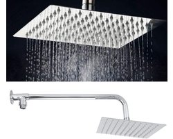 Allecto plus - Regendouche Douchekop RVS Vierkant 20 x 20 cm - Badkamer Accessoires met Sproeier