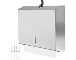 Allecto plus - Roestvrijstalen handdoekdispenser voor wandmontage 283 x 263 cm - Afsluitbaar - Geschikt voor 250-400 handdoeken