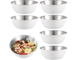 Allecto Plus - Roestvrijstalen kommenset 6 stuks Ø 17 cm - Stapelbaar en vaatwasmachinebestendig