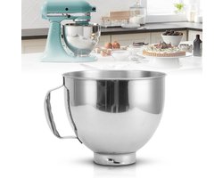 Allecto plus - Roestvrijstalen mengkom voor Kitchen Aid mixers - 5 qt kom voor Classic & Artisan Series mixers - 304 Roestvrijstalen broodkom