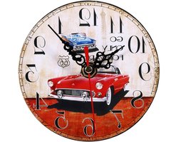 Allecto Plus - Ronde houten wandklok voor thuis 12cm diameter - Echte houten wandklok voor thuis kantoor school - MDF bedekt met papier (#2)