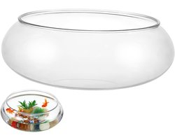 Allecto Plus - Ronde Viskom voor Goudvissen en Waterlelies - Decoratieve Plastic Terrariumvaas voor Hydrocultuur - Succulenten Planter voor Bruiloft, Feest en Thuis - Transparant en Groot