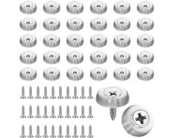 Allecto plus - Rubberen antislip meubelpoten 16mm - Transparant - Schroefbaar - Voor meubels, bureaus, stoelen en rekken - Inclusief schroeven - Set van 30