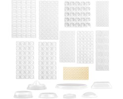 Allecto Plus - Rubberen buffers set van 389 stuks | Transparante beschermbuffers in diverse maten | Deur- en meubelbumpers | Zelfklevende pads