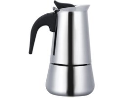 Allecto Plus - RVS Draagbare Espresso Maker - Klassiek Design voor Thuis en Kantoor - 100 ml - Koffiezetapparaat met Kookplaat - Roestvrij Staal