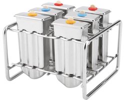 Allecto plus - RVS IJslollyvormen Kit voor Thuisgebruik - IJslollymakers met Lade - Industriële Keukengereedschap voor Zelfgemaakte IJsjes - DIY IJsjesmaker (2#)