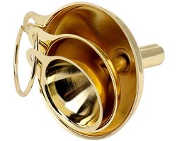 Allecto plus - RVS Trechterset 5-delig met Zijhandvat - Goud - Keuken Accessoires voor Inblikken - Vloeibare Metalen - Keukengereedschap