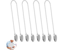 Allecto Plus - Servettenhouder ketting voor senioren en kinderen - 4 stuks - Zilverkleurig Serveer accessoire voor tafeldecoratie - Metaal