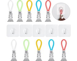 Allecto plus - Set van 15 Handdoekhangers in 5 Kleuren, Metalen Handdoekclips voor Keuken- en Badhanddoeken
