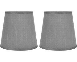Allecto Plus - Set van 2 kleine lampenkappen, E14 fitting, stoffen lampenkappen 15x14x11 cm, Scandinavische stijl, decoratief voor kroonluchter en wandlamp.