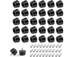 Allecto Plus - Set van 30 rubberen voetjes met schroeven voor antislip onder meubels - Rond en vochtbestendig - Voor snijplank, stoel en tafelpoten