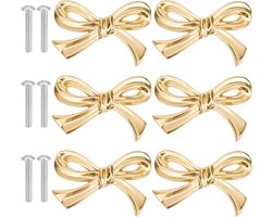 Allecto plus - Set van 4 Boogvormige Kastknoppen - Messing Kasttrekkers - Vintage Gouden Ladeknoppen - Decoratieve Boog Handvat - Gouden Hardware - Keuken Kast Ladekast Kledingkast Trekken