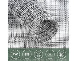 Allecto plus - Set van 4 grijze ronde placemats van 35 cm - PVC - Antislip - Hittebestendig - Wasbaar - Geschikt voor eettafel