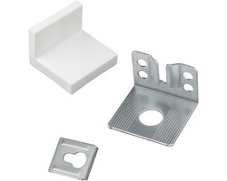 Allecto Plus - Set van 4 kastophangers voor wandmontage - Hoekmeubelbevestiging en reserveonderdelen voor Ikea Kallax rekken
