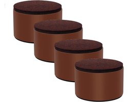 Allecto Plus - Set van 4 meubelverhogers voor bedden, banken en kasten - 2" verhoging - Zelfklevend en Robuust - Draagvermogen 1000 lbs - Ronde Bruine Verhogers