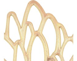 Allecto plus - Set van 4 ronde PVC placemats voor eettafel - Goudkleurig decoratief design - Hittebestendig en antislip - Tafelbeschermers voor thuiskeuken