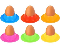 Allecto Plus - Set van 6 siliconen eierdopjes met dienblad voor keuken - Geschikt voor gekookte eieren - Ontbijtaccessoire