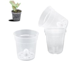 Allecto Plus - Set van 6 transparante orchidee potten met drainagegaten - Bloempot voor kleine orchideeën en zaailingen