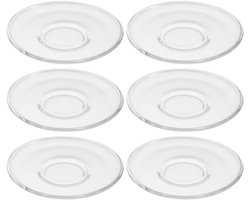 Allecto plus - Set van 6 transparante ronde glazen schoteltjes voor snacks en dranken - Herbruikbare decoratie-items