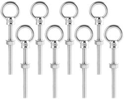 Allecto plus - Set van 8 ringschroeven M8 x 80 mm - RVS oogschroeven met sluitringen - Bevestiging en ophanging