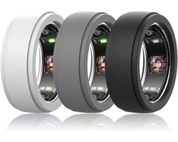 Allecto Plus - Silicone Ring Covers voor Oura Ring Gen 3 - Elastische Beschermhoes - Universele Ringen Maat 6 tot 9 - Maat S - Zwart, Wit en Grijs - Van M - Compatibel - Beschermhoes - Elastisch - Hoogwaardige Kwaliteit