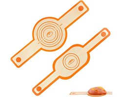 Allecto Plus - Siliconen Bakmat Set 2 stuks voor Nederlandse Oven - Rond en Ovaal Broodsling - Herbruikbaar - Antiaanbaklaag - Zuurdesembakvoering - Brood maken - Lange Handgrepen - Oranje - Keukenbenodigdheden