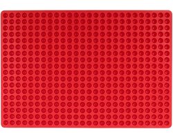 Allecto Plus: Siliconen Bakmat voor Hondenkoekjes - Mini Koepelvorm - Geschikt voor Honden- en Kattensnacks - Rood - 468 Gaats