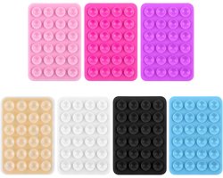 Allecto Plus - Siliconen Zuignap Telefoonhoes Mount - Antislip Telefoonhouder - Fidget Spiegel Houder - Voor Selfies en Video's - Kleverige Telefoon Grip - Set van 7 Stuks