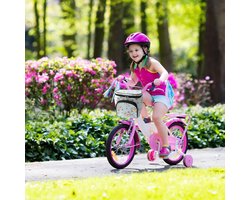 Allecto plus - Stevige fietsmand van rotan voor kinderen met klokken en luchtslangen