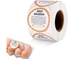 Allecto plus - Stickers voor Verse Eieren van de Boerderij, 500 stuks, Eierdozen Etiketten, Verpakkingsstickers voor Kippenboerderij - Hanteren van Eieren