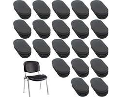Allecto plus - Stoeldoppen voor meubels en stoelen - Ovaal, 20 x 40 mm - 24 stuks