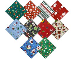 Allecto plus - Stof Katoen Kerst 10 Stuks 50 x 80 cm 40 x 50 cm 25 x 25 cm Modieus Patroon Naaien Quilten Kleding Craft Decoratie Handwerk