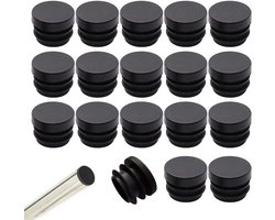 Allecto Plus - Stuks zwart kunststof lamellenpluggen voor ronde buizen Ø 16 mm - buisafdekking - stoelpootstop - stoelstop - buisstoelen - handig in gebruik.