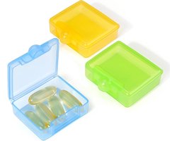 Allecto plus - Tablettenbox voor onderweg, klein en draagbaar - Geel, groen, blauw