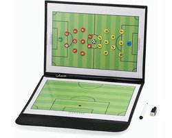 Allecto Plus - Tactisch Voetbal Coachbord met Markers - Opvouwbaar en Draagbaar - Dubbelzijdig Strategiebord met Cijfers - Voetbal Tactiekbord met Magnetische Whiteboard en Wisser
