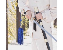 Allecto Plus - Tai Chi Zwaardkwast voor Chinese Martiale Kunsten en Taiji Zwaard - Blauw - Decoratie voor Thuis