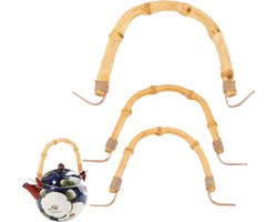 Allecto plus - Theepot Handvat Vervanging van Bamboe U-Vorm - Aardewerk Thee Potten - Verstelbare Dobin Handvat - Japanse Bedrade Theepot