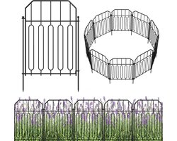Allecto plus - Tijdelijke metalen omheining voor tuin, grasland en terras - Set van 10 stuks - Decoratieve tuinomheining - 31 cm (B) x 41 cm (H)