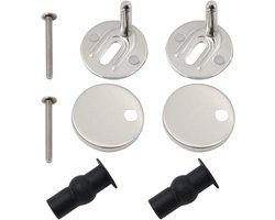 Allecto Plus - Toiletbril Scharnieren Quick Release RVS Zwart/Zilver - Minzhenamz TM1206 D-vormig - Universeel passend