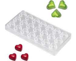Allecto plus - Transparante bonbonvorm hart | Chocolade bakvorm DIY | Polycarbonaat vormen voor gebak en bonbons | Snoepgoed productie met bonbon chocoladevorm