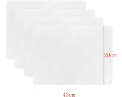 Allecto Plus - Transparante placemats 12 stuks van kunststof 43 x 28 cm - Kinderplacemat voor eetkamer en keuken - Gemakkelijk schoon te maken - Antislip placemat voor tafel