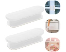 Allecto Plus - Twee stuks zelfklevende balkondeurgrepen voor buiten - Wit - Terrasdeur meubelgreep zonder boren - Kunststof balkongreep voor ramen en deuren - Schuifladen - Ideaal voor op het balkon