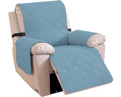 Allecto plus - Universele Omkeerbare Fauteuil Hoes, Stoelbeschermer voor Relaxstoel, Krasbestendige Fauteuilbeschermer (Groot 1 Plek, Lichtblauw + Lichtgroen)